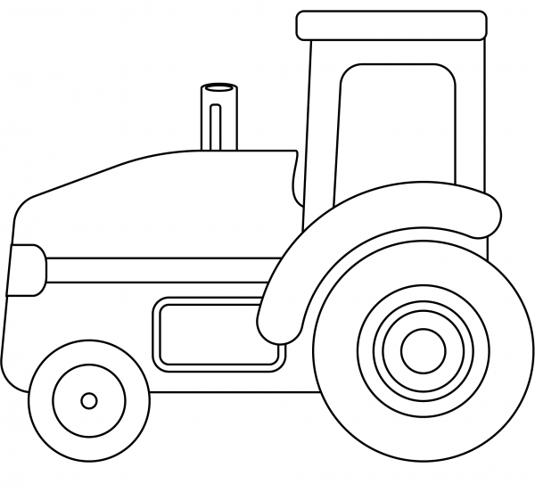 Tractor Emoji coloring page image
