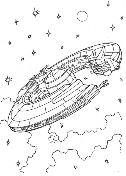 Trade federation battleship coloring page image
