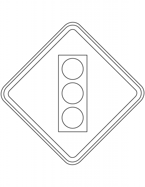 “Traffic Lights Ahead” in Brazil coloring page image