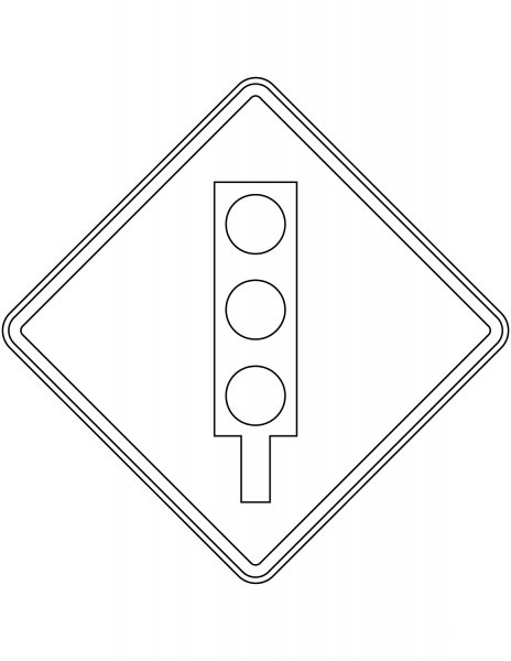 “Traffic Lights” Sign in Mexico coloring page image