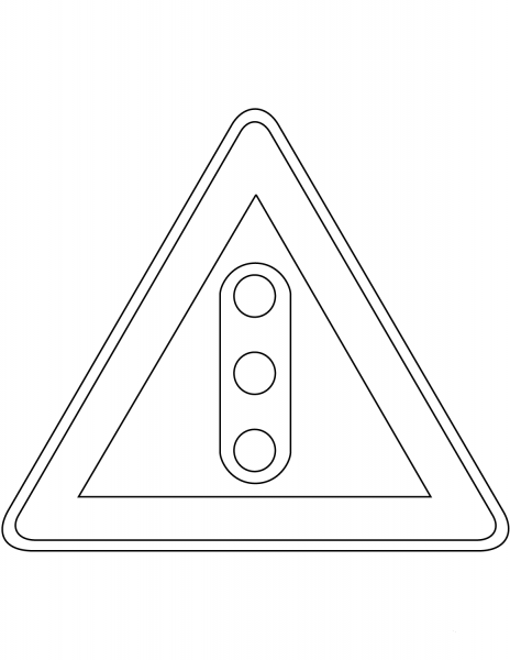 “Traffic Lights” Sign in South Korea coloring page image