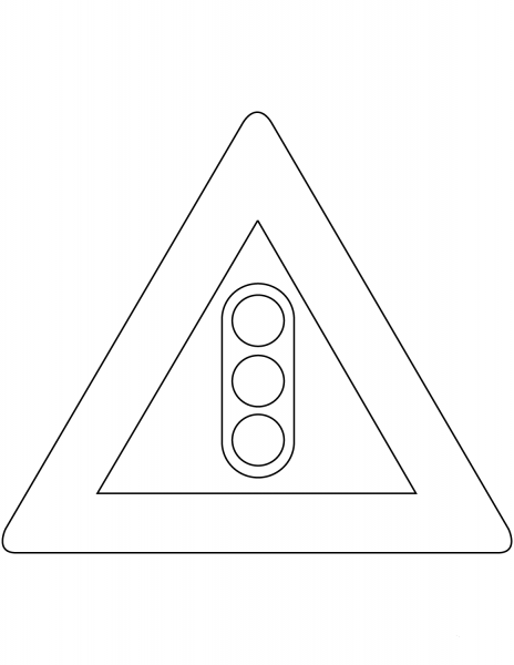 “Traffic Lights” Sign in the Netherlands coloring page image
