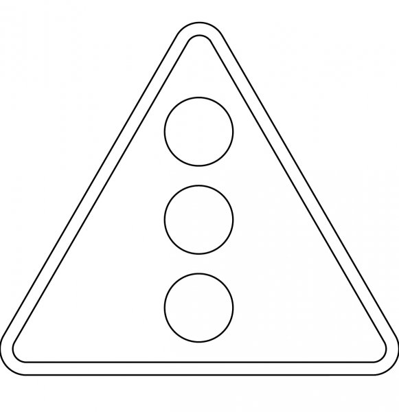 Traffic Signals Ahead A-29 coloring page image