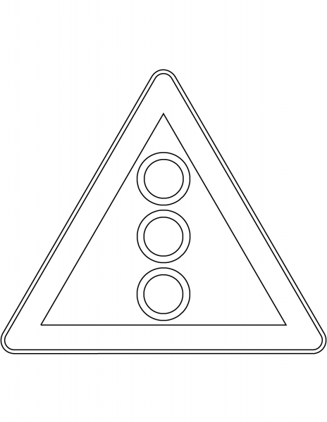 “Traffic Signals Ahead” Sign in Finland coloring page image
