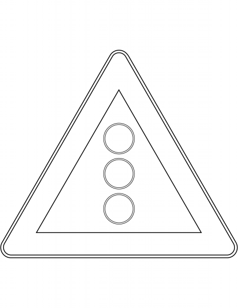 “Traffic Signals Ahead” Sign in Germany coloring page image