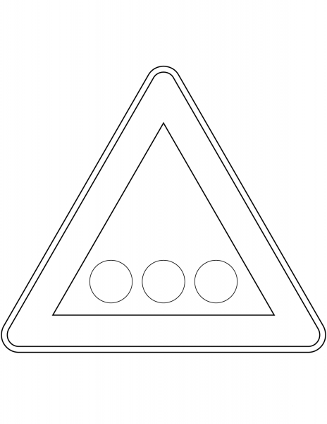 “Traffic Signals Ahead” Sign in Italy coloring page image