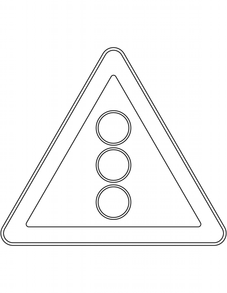 “Traffic Signals Ahead” Sign in Russia coloring page image