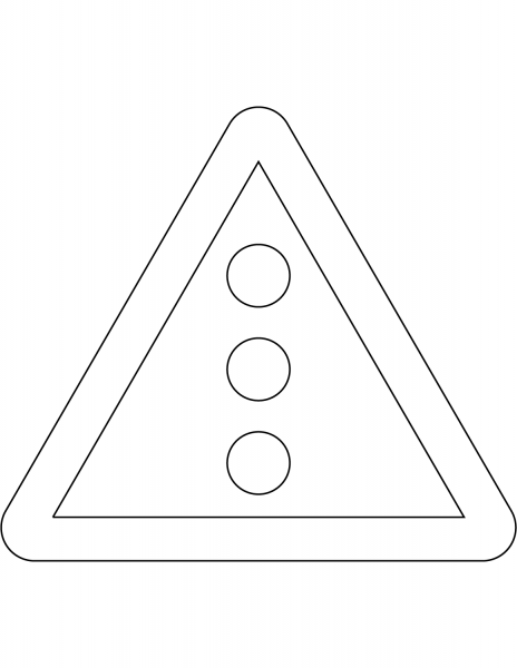 “Traffic Signals Ahead” Sign in Spain coloring page image