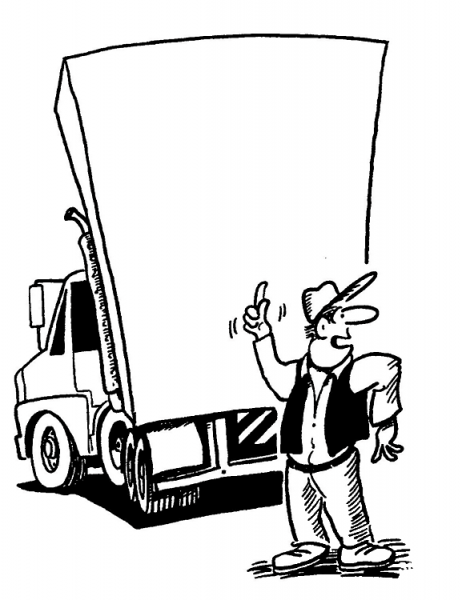 Trailer And the Owner  coloring page image