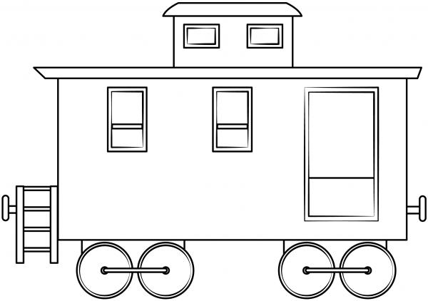 Train Caboose coloring page image