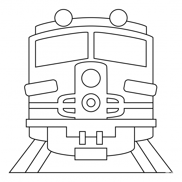 Train coloring page image