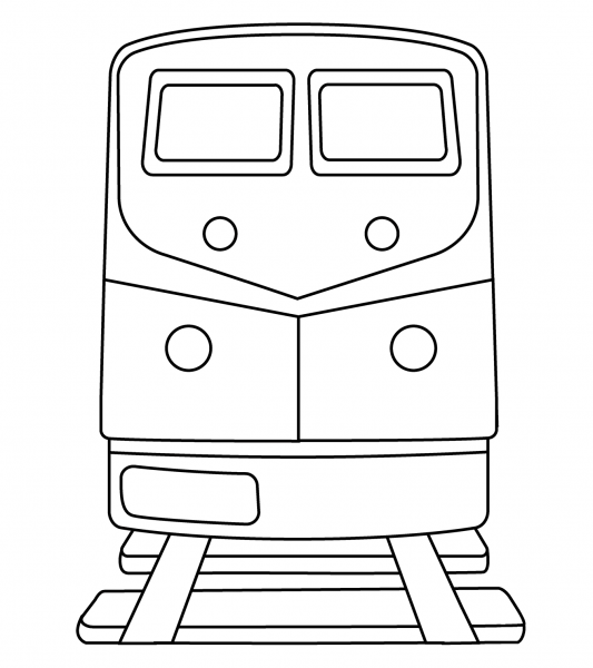 Train Emoji coloring page image