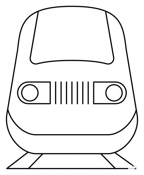 Train Emoji coloring page image