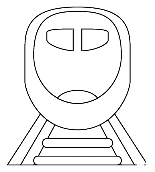 Train Emoji coloring page image