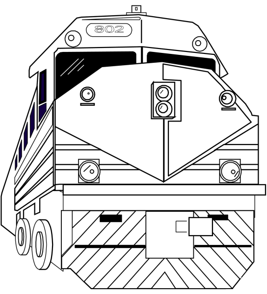 Train Locomotive coloring page image