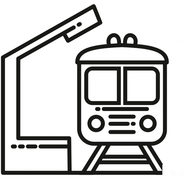 Train Station coloring page image