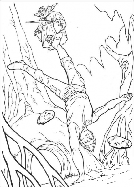Training By Master Yoda coloring page image