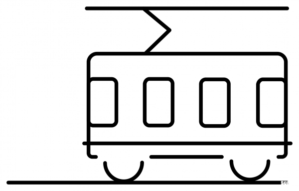 Tram Car Emoji coloring page image