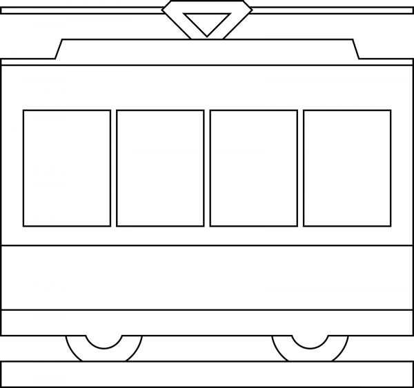 Tram Car Emoji coloring page image