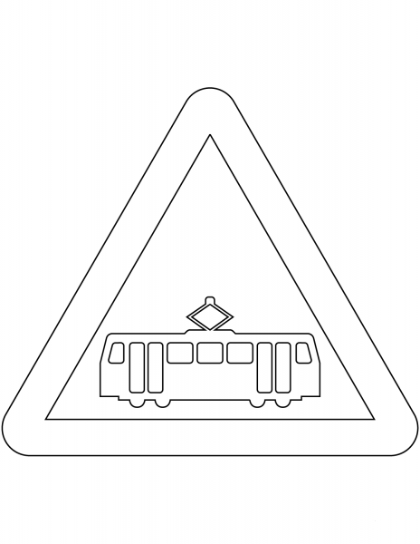 “Tram Crossing” Sign in the United Kingdom coloring page image