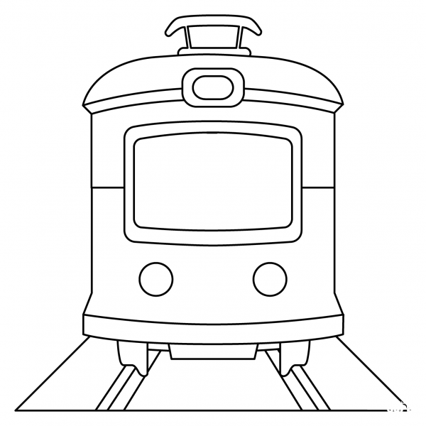 Tram Emoji coloring page image