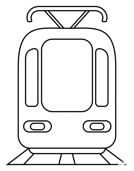 Tram Emoji coloring page image