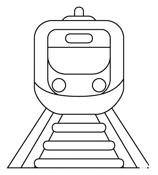 Tram Emoji coloring page image