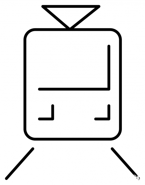 Tram Emoji coloring page image