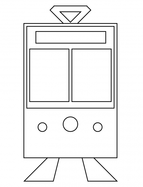 Tram Emoji coloring page image