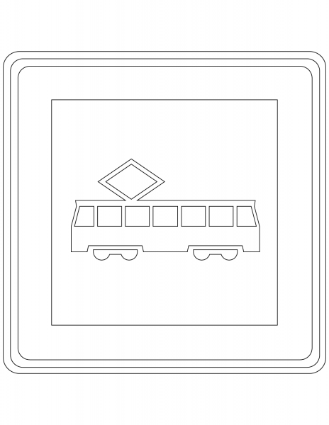 “Tram Stop” Sign in the Netherlands coloring page image