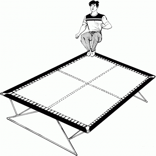 Trampoline Jumping coloring page image