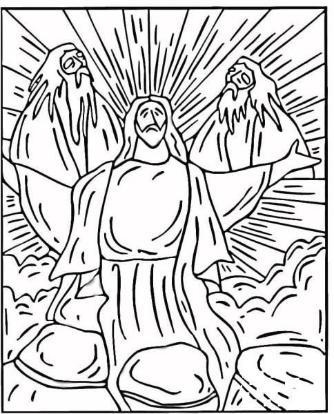 Transfiguration coloring page image