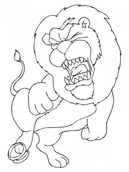 Trapped Lion coloring page image