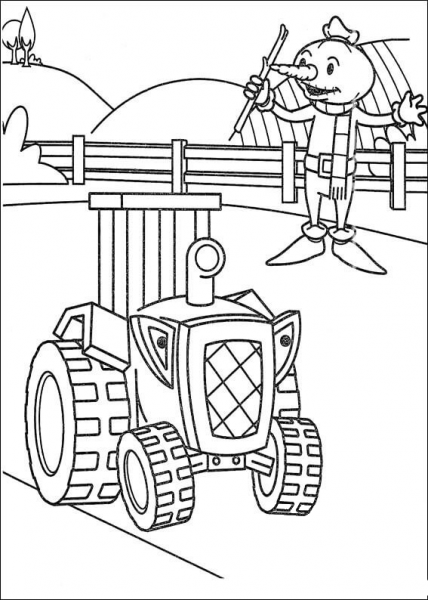 Travis And Spud In The Field  coloring page image