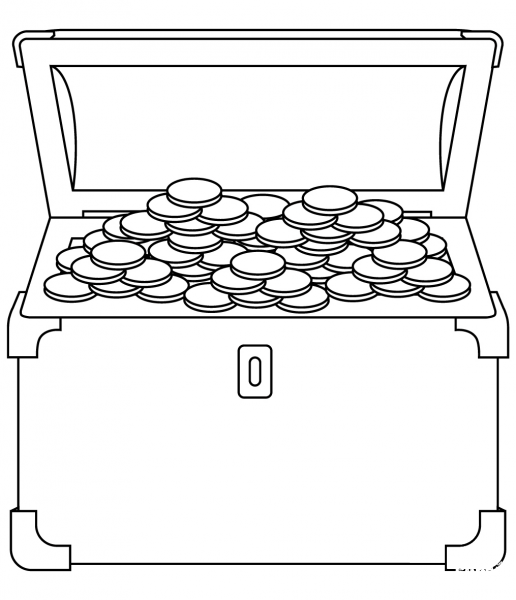 Treasure Chest coloring page image