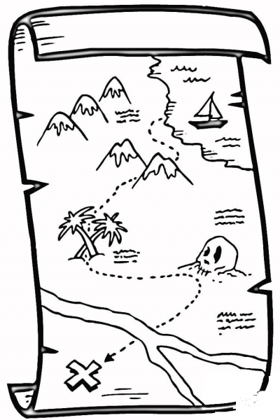 Treasure Map coloring page image