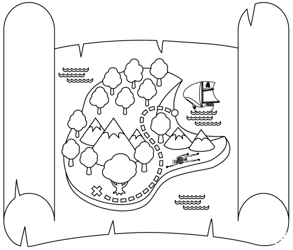 Treasure Map coloring page image