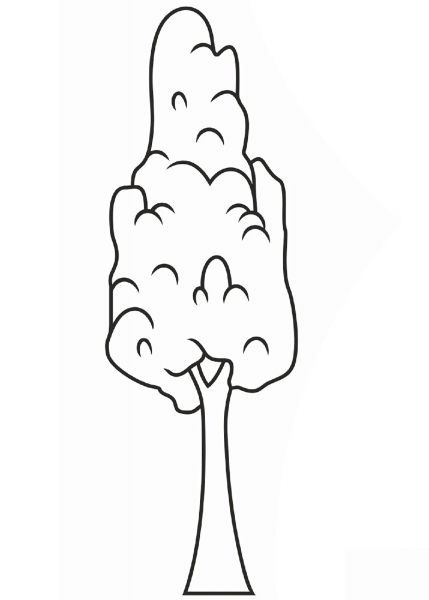 Tree coloring page image
