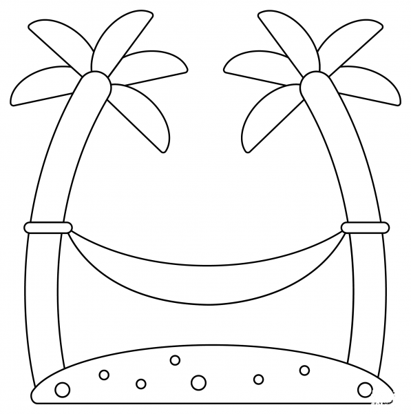 Tree Hammock coloring page image