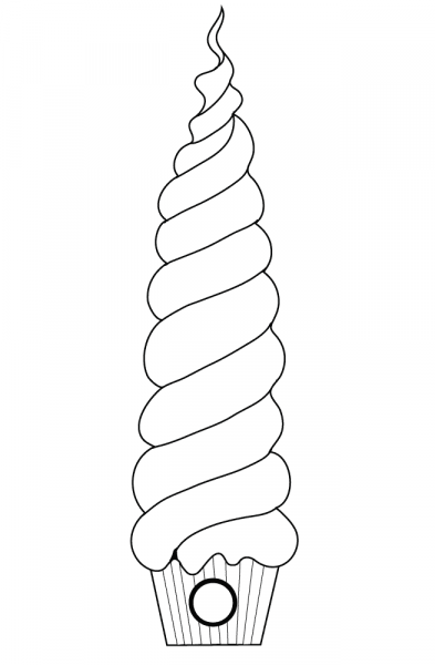 Tree House Cupcake coloring page image