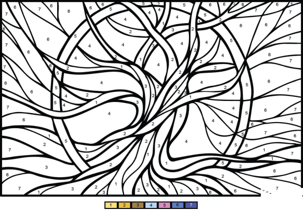 Tree of Life Color by Number image