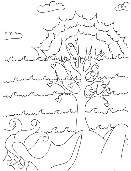 Tree of Life coloring page image