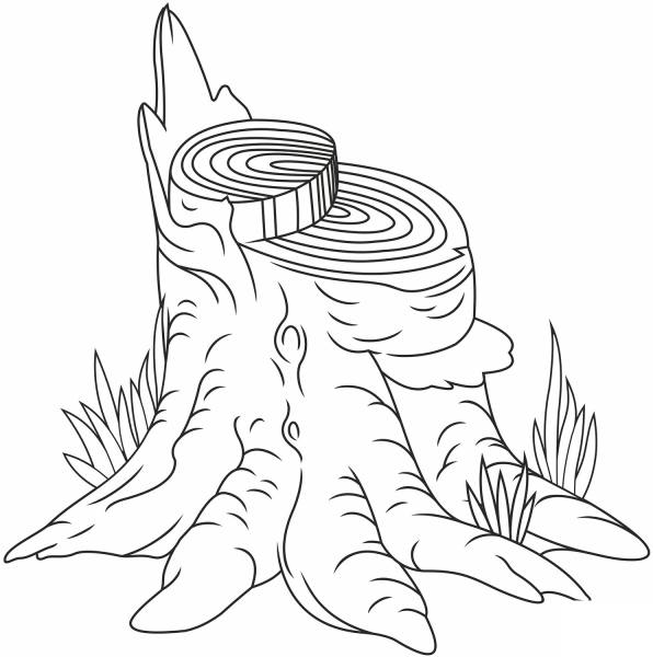 Tree Stump coloring page image