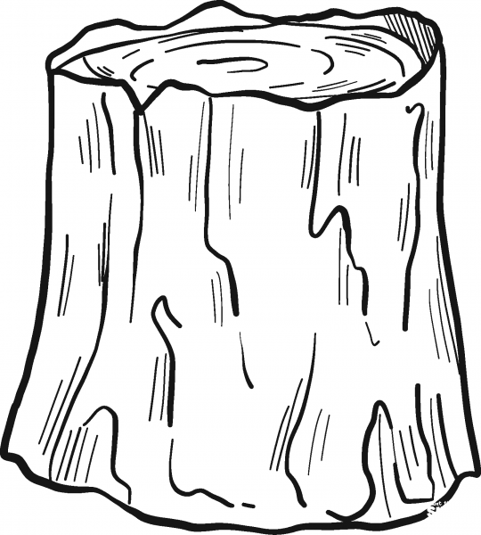 Tree Stump coloring page image