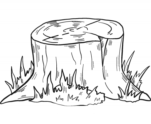 Tree Stump coloring page image