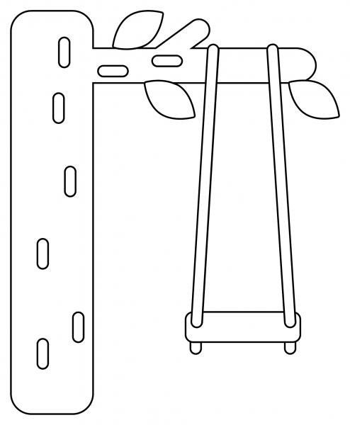 Tree Swing coloring page image