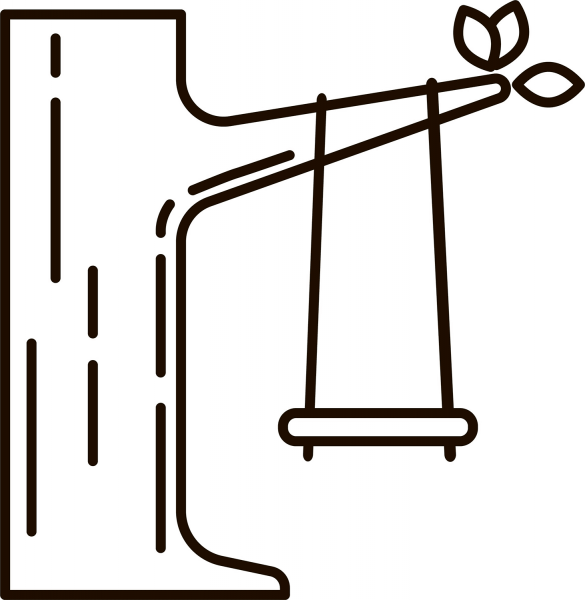 Tree Swing coloring page image
