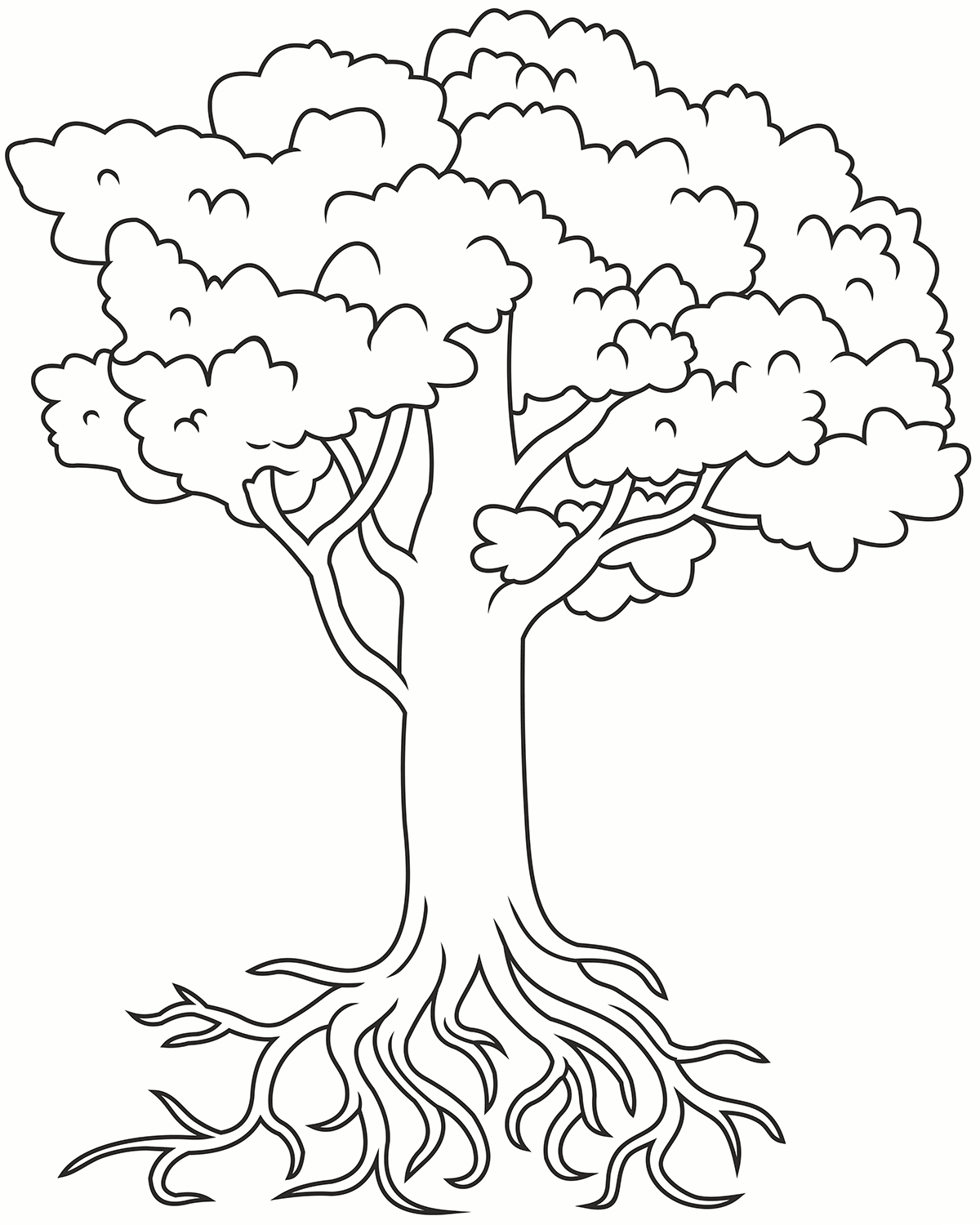 Tree with Roots coloring page - ColouringPages