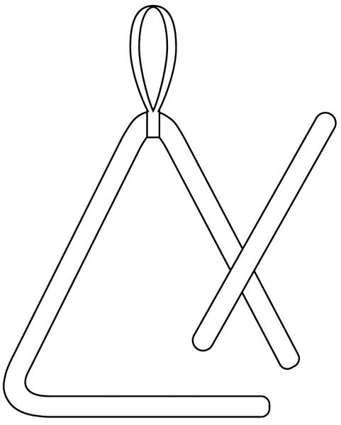 Triangle Instrument coloring page image