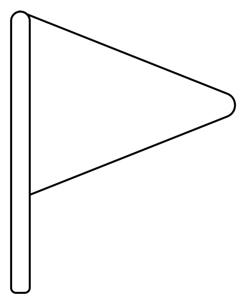 Triangular Flag Emoji coloring page image